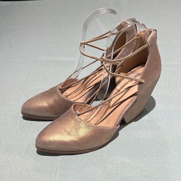Eileen Fisher Ghillie Rope Pump Heel Sandal Platinum Size 8.5 B48 - Picture 2 of 9